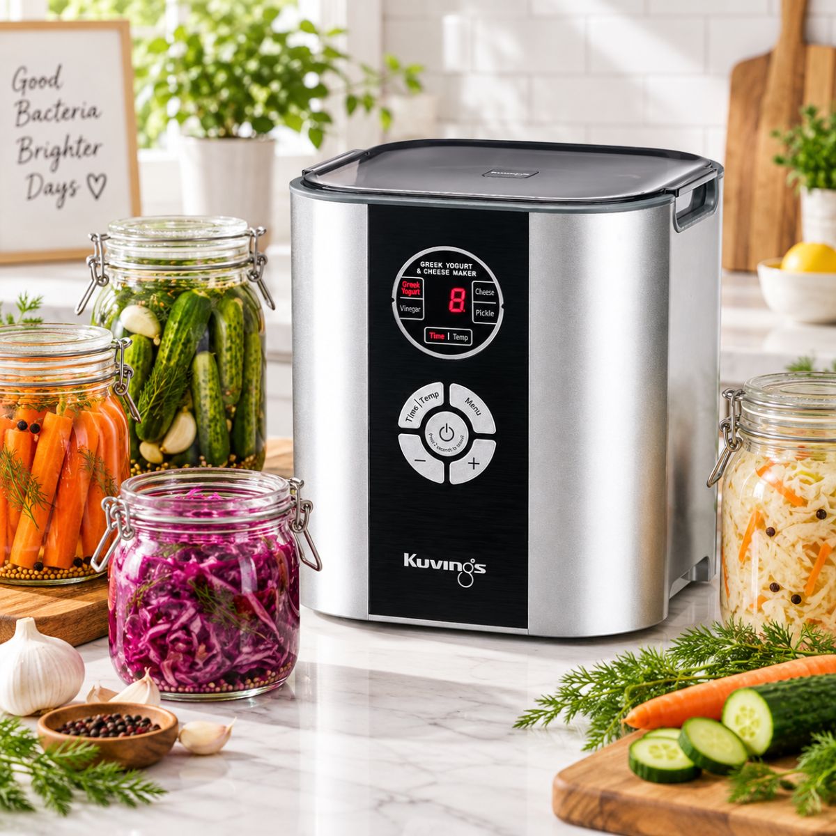 Fermentator Kuvings KGC-712CE 2 l – jogurtownica, serownica i urządzenie do kiszonek