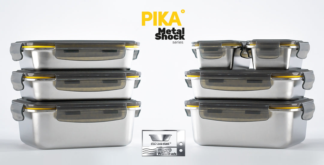 PIKA MetalShock – zestaw 7 pojemników ze stali nierdzewnej