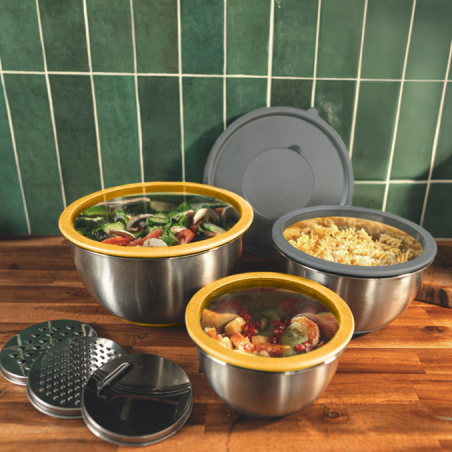 Zestaw pojemników ze stali nierdzewnej z tarkami PIKA